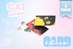 3‑Pack Cute Black Cat Card Skins – Vinyl Credit & Debit Card Covers | Durable
