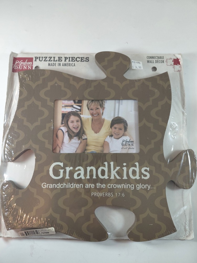 P. Graham Dunn Grandkids Puzzle Piece Photo Frame Connectable Wall Decor 4×6