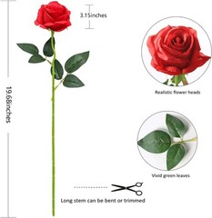 Red Fake Roses Artificial Flowers 10 Pcs Fake Artificial Roses Silk Flowers …
