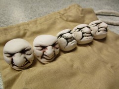 VTG 90’s NOS Creepy Faces Head in bag balls scary philippines pottery clay craft