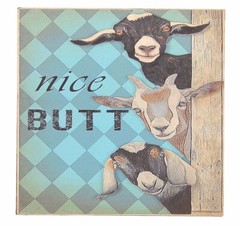 Nice Butt Funny Toilet Bathroom Restroom Sign Shelf Sitter Wall Art Print 5 x 5″