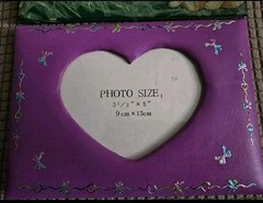 3 Red PR GN 7X5 Cardboard Picture Frames Heartshape Photo Decorative Fits 3.5×5″