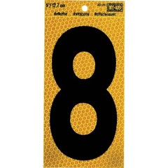Hy-Ko 5 In. Yellow Reflective Number 8 RV-75/8 Hy-Ko RV-75/8 084100007589 Vinyl