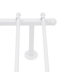 Wall-Mounted 12-Rod Ribbon Organizer – White Iron Rack for Crafts, Scarves, Ties