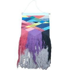 Patchwork Wall Hanging Woven Tapestry Bohemian Colorful Weave Boho Art