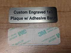 Custom Engraved 1×3-inch Brushed Gold Silver Copper or Bronze Plaque Plate Tag