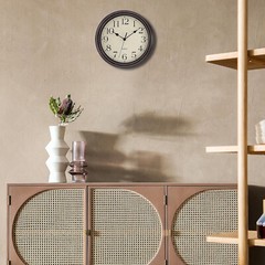 Wall Clock Vintage Retro Silent Battery Operated 12 Inch Non-Ticking Decorative