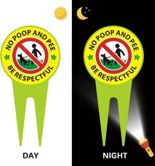 2 Pack No Dog Poop Sign Double Sided Be Respectful Lawn Yard Warning Outdoor