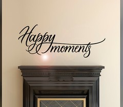 Vinyl Wall Decal Phrase Happy Moments Home Stickers 28.5 in x 11 in gz040