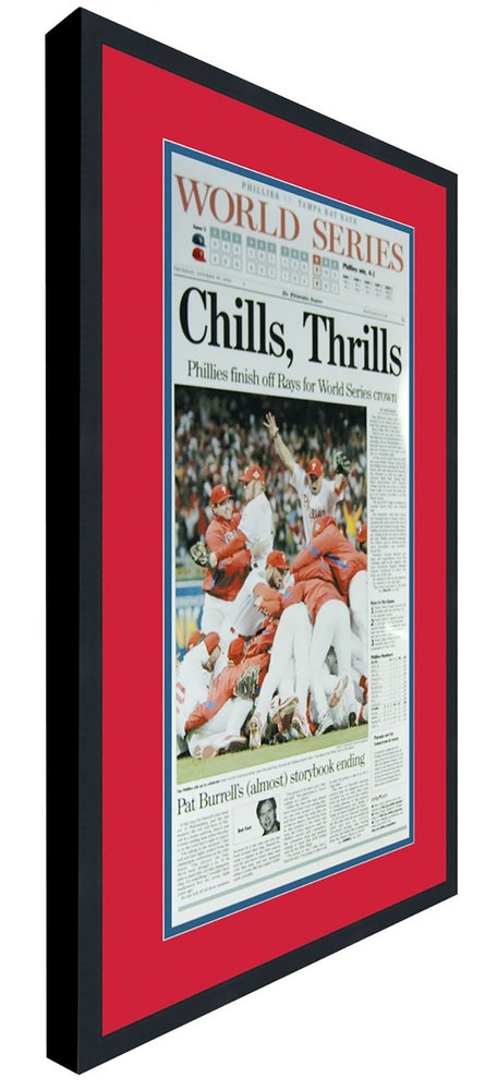 11×22 Newspaper Frame With Red and Blue Double Mat UV Acrylic and Acid Free