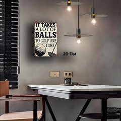 Metal Golf Ball Club Sign 8×12 Inches Vintage Tin Decor