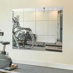Versatile 2″x2″ Frameless Glass Mirror Tiles – 4pcs for Home & Gym Decor