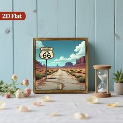 Desert Road Landscape Wooden Sign Car Culture Bathroom Decor Housewarming Gift