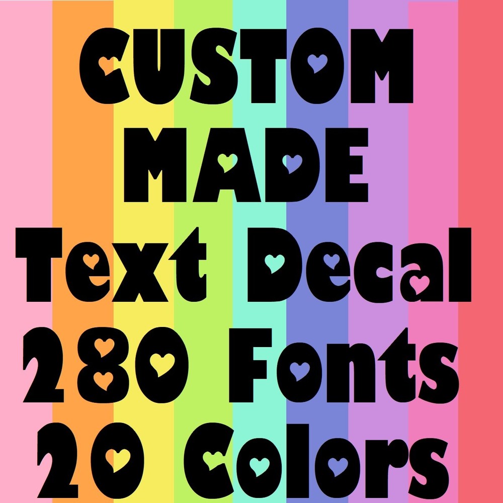 Text Decal Vinyl Lettering Personalized Sticker Business Sign Name CUSTOM MADE