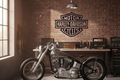 Harley Davidson Metal Wall Art – Biker Gift and Garage Wall Decor