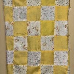 Sunny Yellow Patchwork Hap/Throw Approx 38”x42”