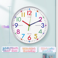 Telling Time Teaching Clock – Learning Clock for Kids – Kids Wall Clocks for Bed