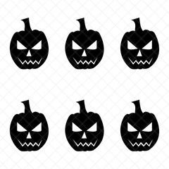 6 Pack Pumpkin Jack Face Vinyl Decals Sticker for Halloween Decoration (002)