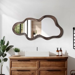 Large Asymmetrical Mirrors for Wall Wood Frame Irregular Mirror Unique Cloud …