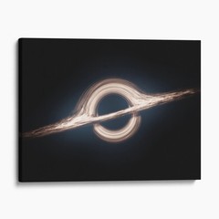 Black Hole Outer Space Planets Moons Canvas Wall Art Print