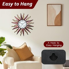 Large Outdoor Clock with Thermometer & Humidity – Silent Non-Ticking, Sun Outdoo