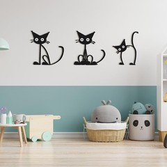 3 Pcs Cat Wall Art Decor Metal Wall Sculptures Decor For Cats Lover 11.81″ New
