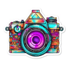 Camera Vinyl Sticker, Scrapbooking, Laptop, Water Bottle, Collectible, 2 sizes