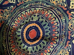 Blue Mandala & Elephants Donkeys Bird India Bohemian Tablecloth/Tapestry 58×54”