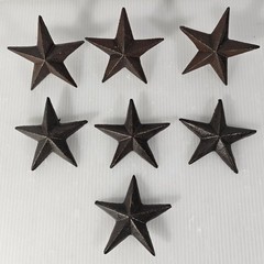 7 Cast Iron TX Texas Stars, Nail Backs, Western Rustic Decor DIY Crafts