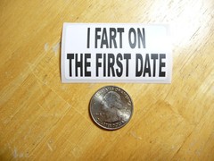 I FART ON THE FIRST DATE STICKER DECAL 1 – 50 BULK PACK FUNNY JOKE PRANK