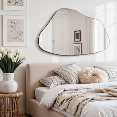 Fictor Irregular Asymmetrical Wall Mirror 36 X 24 Modern Decorative Mirror For