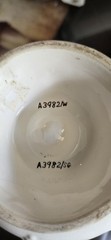 Vintage Single Horn White Ceramic Bud Vase Two Tier Gold Trim Tiny Chip On Rim
