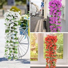 1-3X Artificial Violet Flowers Fake Plant Hanging Outdoor Home Yard Garden Decor