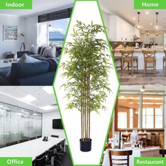 Artificial Bamboo Tree with Plant Pot, Fake Plants for Home Decor