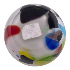 Hand Blown Art Glass Bud Vase Multi Colors Smooth 7” Tall Heavy Good Condition