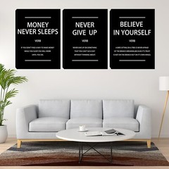 Motivational Wall Art Inspirational Black Poster Printed on Canvas Office Wal…