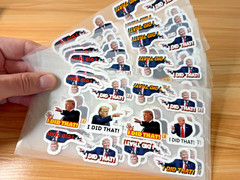 Trump «I DID THAT» Stickers 100pcs Mixed Political Vinyl Decals for Gas Pump 1″