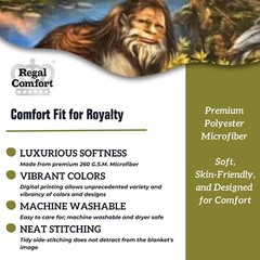 Regal Comfort – Land of the Bigfoot – Faux Fur Printed Throw Blanket 50″x60″