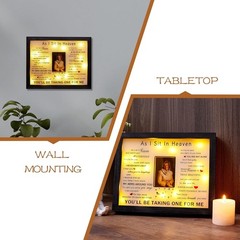 Rustic LED Memorial Picture Frame with ‘As I Sit in Heaven’ Poem – 8×10 Gift