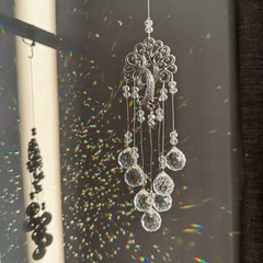 Crystal Suncatcher Metal Tree of Life Glass Ball Prism Hanging Rainbow Maker