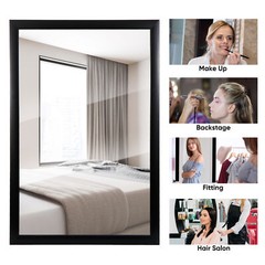 2PCS 24″x36″ Rectangular Wall Mirror Vanity Mirror for Bathroom w/Peaked Corner