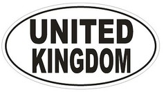 United Kingdom Oval Bumper Sticker or Helmet Sticker D2234 Euro Oval Code