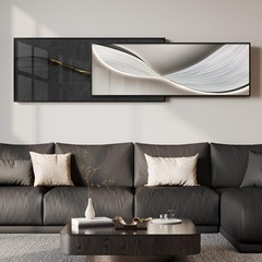 Extra Large Framed Modern Abstract Wall Art for Living Room, Set of 2 Long Ho…