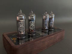 Handcrafted IN14 Nixie Tube Clock, Black American Walnut Base
