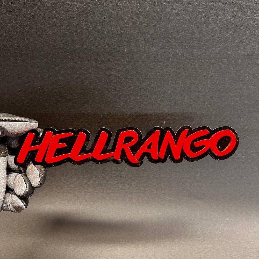 1x HELLRANGO Custom Text 3D Acrylic Car Emblem Badge Multicolor Fender Decal