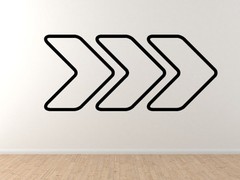 Chevron Arrows #1 – Direction Warning Icon Contour Cut – Vinyl Wall Decal Art