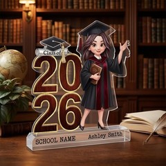 Personalized Graduation Standee, Custom Acrylic Keepsake, Class of 2026 Decor