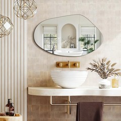 Fictor Irregular Asymmetrical Wall Mirror 32 X 19 Modern Decorative Mirror For