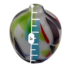 Hand Blown Art Glass Bud Vase Multi Colors Smooth 7” Tall Heavy Good Condition