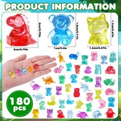 180Pcs Mini Resin Animal 50 Styles Tiny Resin Animals to Hide,Small